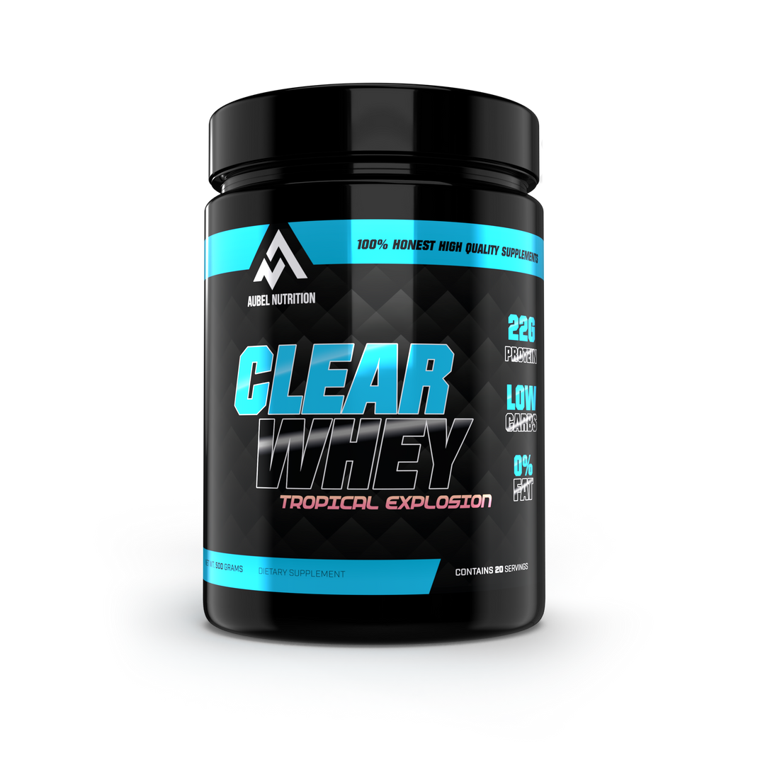 Aubel Nutrition Clear Whey Tropical, verfrissende eiwitshake.
