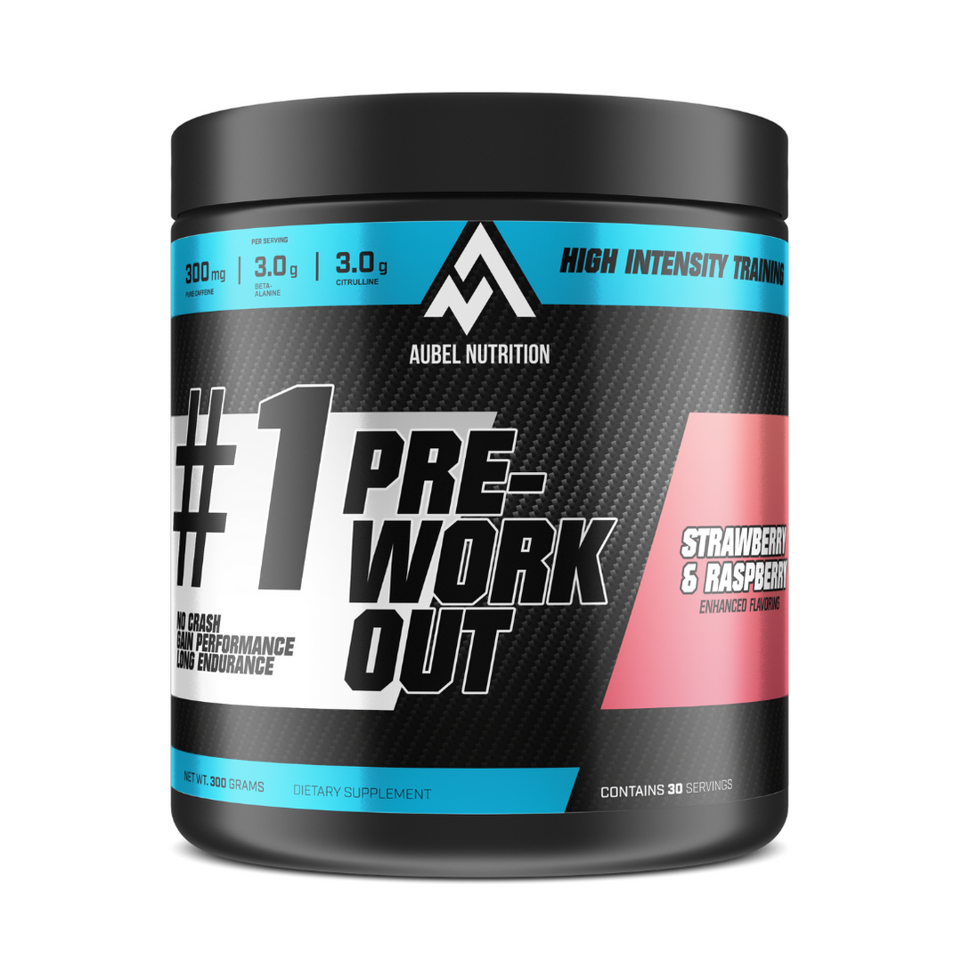 AubelNutrition Preworkout aardbei framboos - voor Energie en Focus