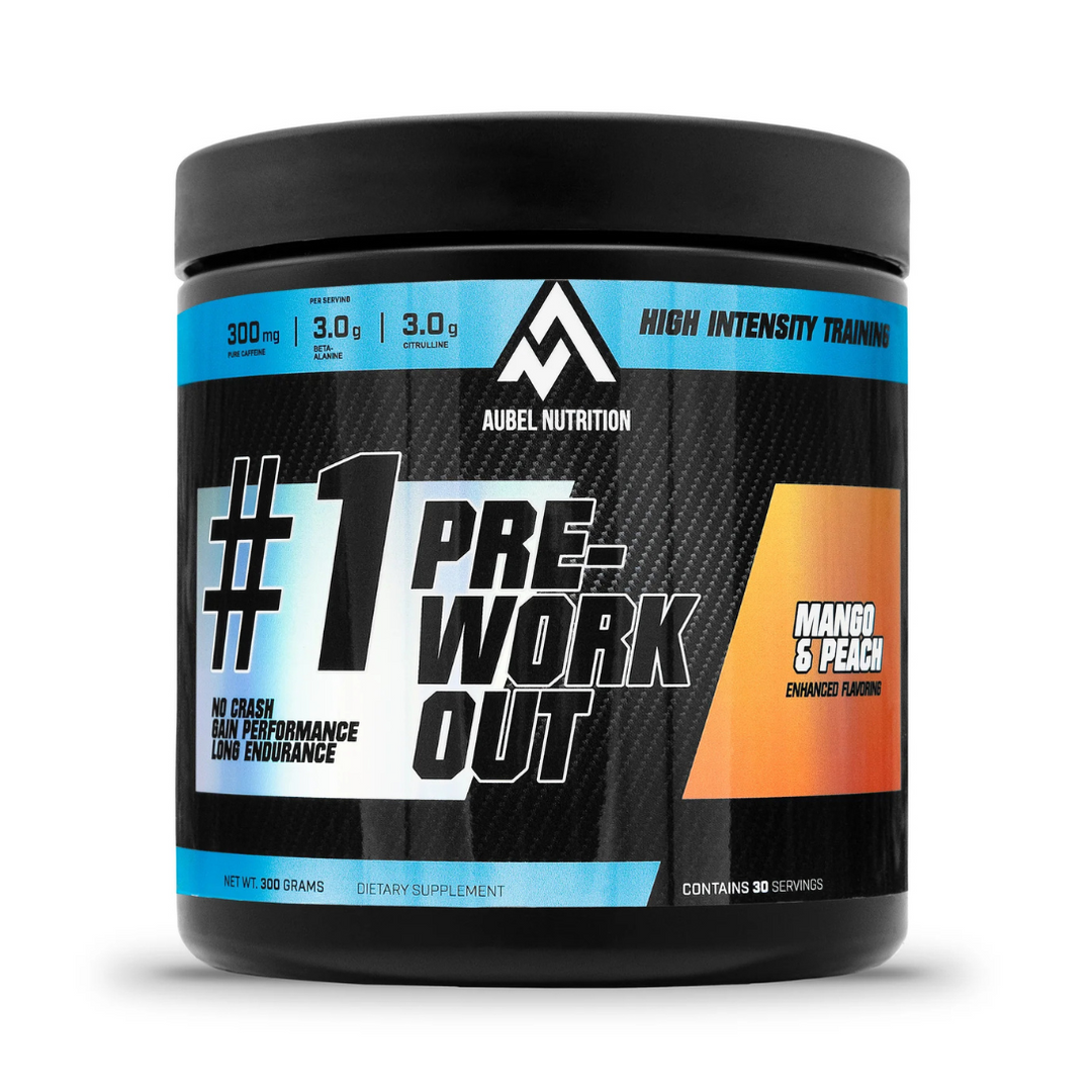 AubelNutrition Preworkout Mango perzik - voor Energie en Focus