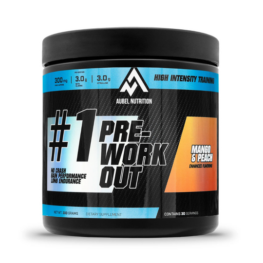 AubelNutrition Preworkout Mango perzik - voor Energie en Focus